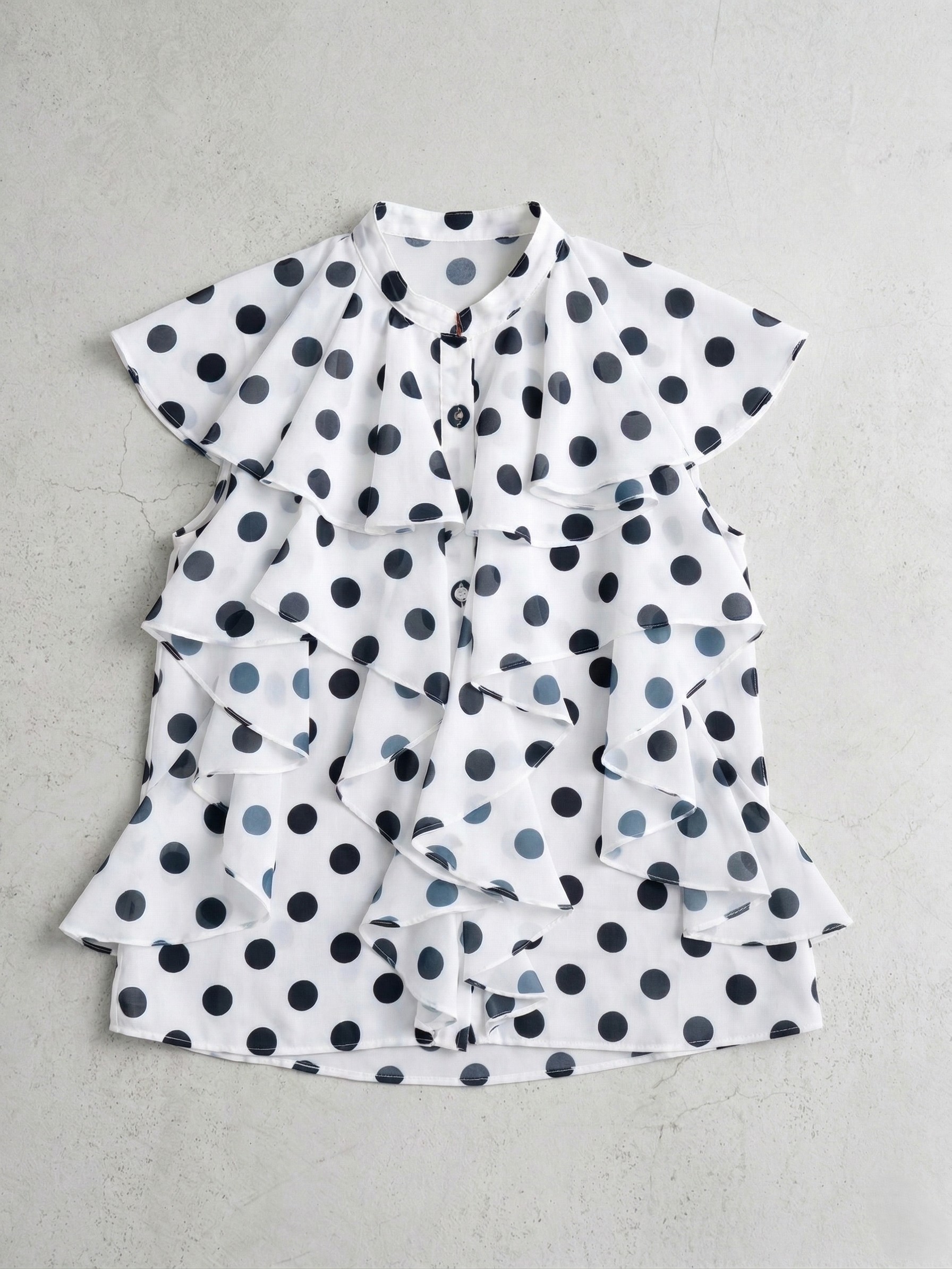 ドットフリルブラウス