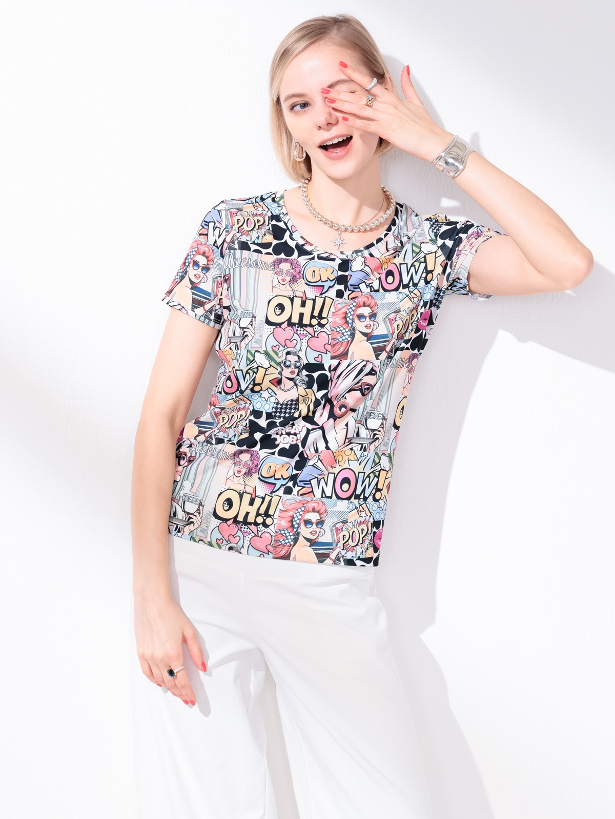 アメコミプリントTシャツ