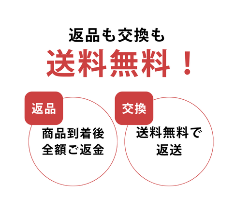 返品も交換も送料無料