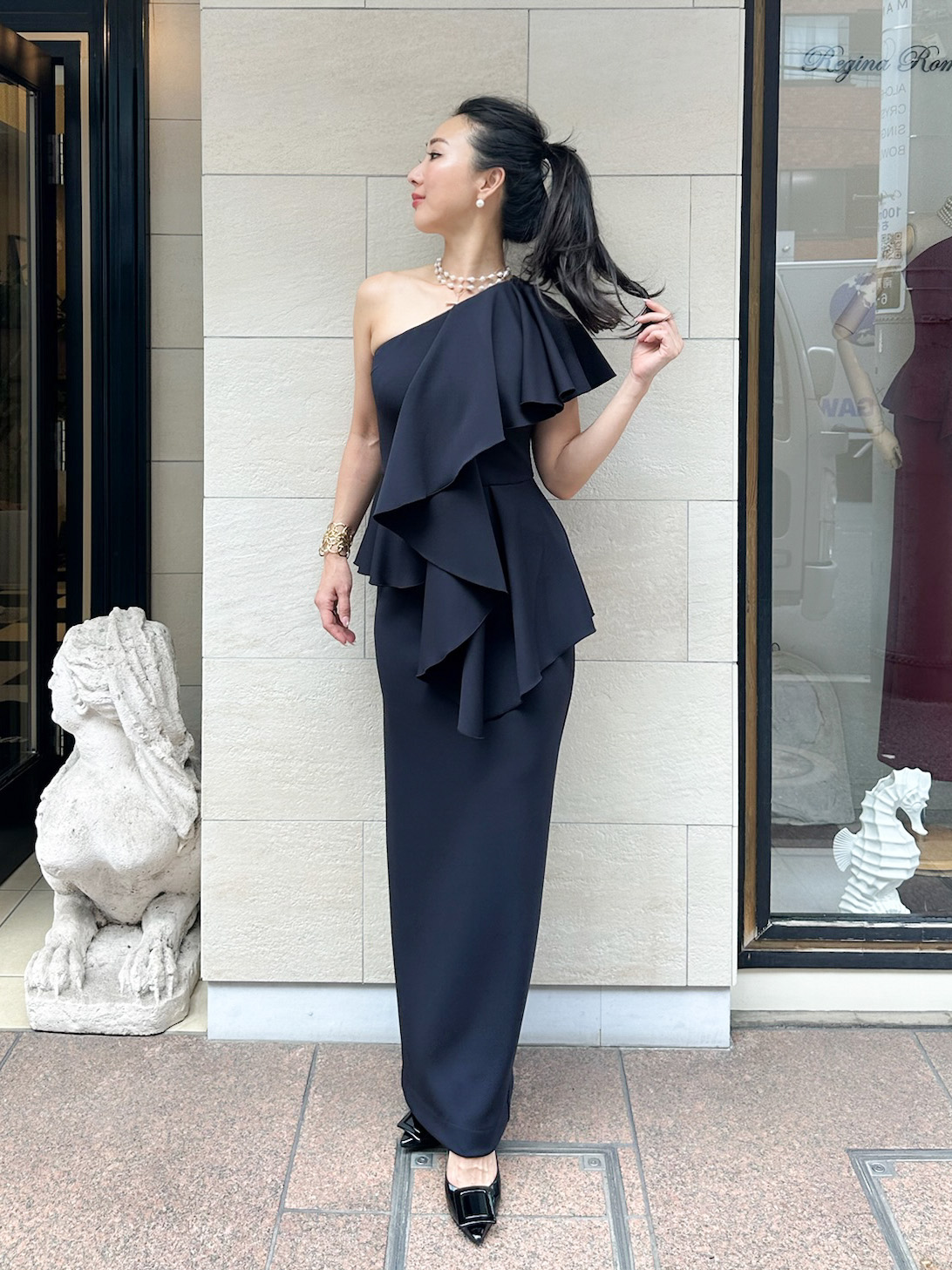 ISABELLAワンショルダードレス BLACK 4