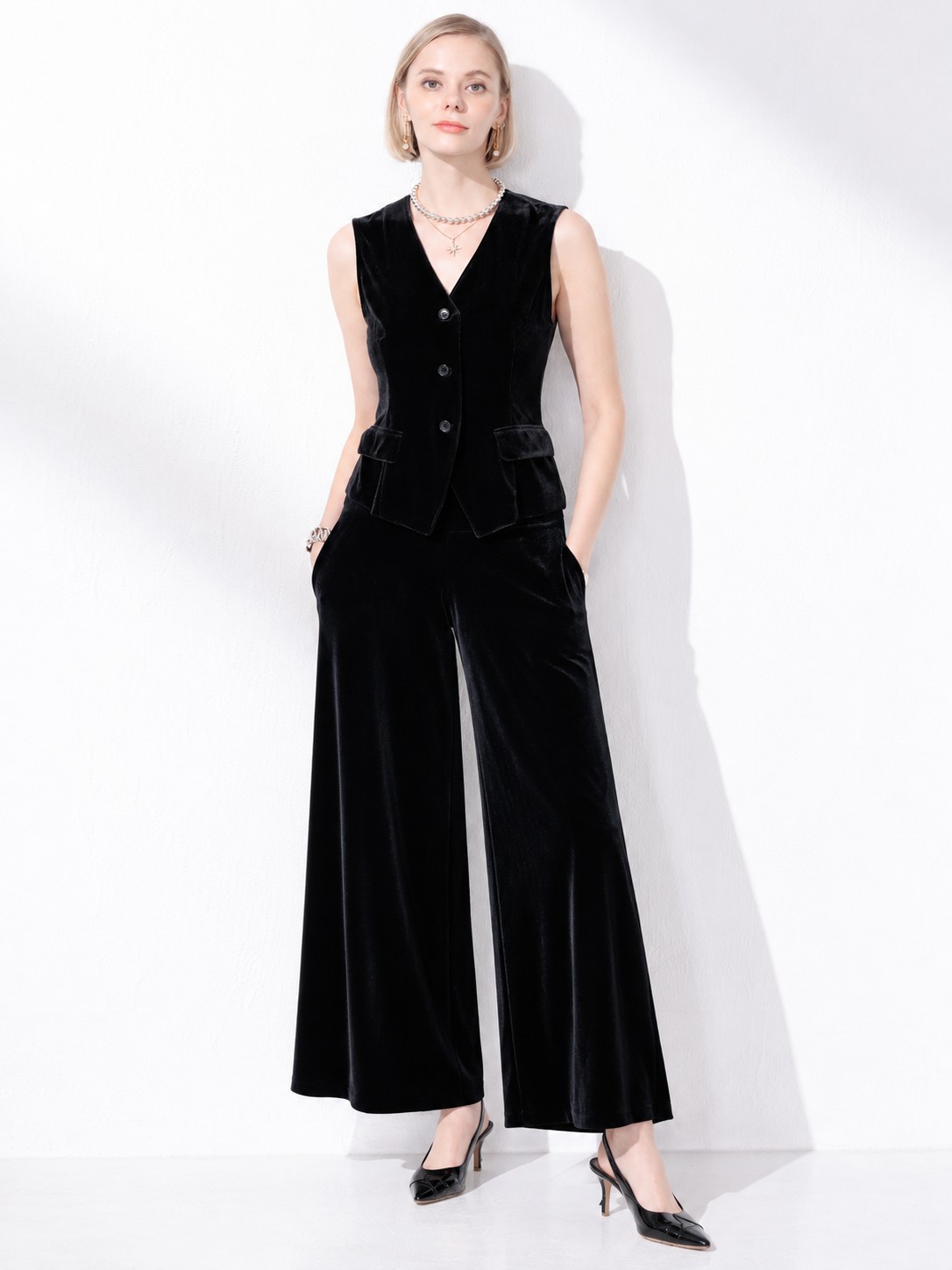 ベスト×ガウチョのセットアップ
